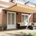 Retractable Awning Manual Orange and White 500x300 cm Fabric 3331209