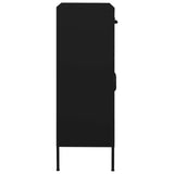 Storage Cabinet Black Steel Medium Height-Adjustable Shelves 336169