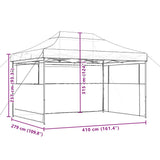 Foldable Party Tent Pop-Up with 3 Sidewalls Burgundy 4005019