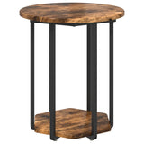 Side Table Set with Shelf 2 pcs Brown 869716