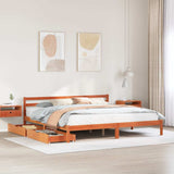 Bed Frame without Mattress Wax Brown 200x200 cm Solid Wood Pine 3301562