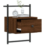 Bedside Cabinets Wall-mounted 2 pcs Brown Oak 35x30x51 cm Engineered Wood 833452