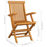Outdoor Dining Set Natural Teak Solid Teak Wood Medium Foldable 3059971