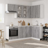 Kitchen Unit LYON 8 pcs Grey Sonoma Engineered Wood 3438512