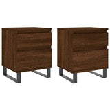 Bedside Cabinets 2 pcs Brown Oak 40x35x50 cm Engineered Wood 830699