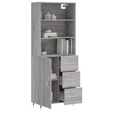 Highboard Grey Sonoma 69,5x34x180 cm Engineered Wood 3189427