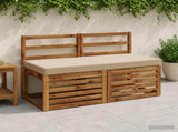 2-Piece Bench Cushions SOEST 100% Polyester Sand 950191