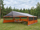 Family Tent with Roof Grey and Orange 600 x 400 x 268 cm 42028605