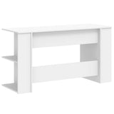 Desk White 140x50x75 cm Engineered Wood 840548