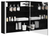 Bathroom Mirror Cabinet Black Oak 43 x 11.5 x 60.5 cm 889224