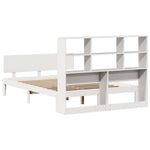 ZNTS Bookcase Bed without Mattress White 160x200cm Solid Wood Pine 3322671