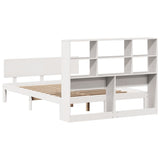 ZNTS Bookcase Bed without Mattress White 160x200cm Solid Wood Pine 3322671