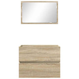 Bathroom Furniture Set with Drawer Sonoma Oak Engineered Wood 876034