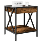 Bedside Table with Infinity LED Smoked Oak 40x40x49 cm 3284098