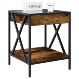 Bedside Table with Infinity LED Smoked Oak 40x40x49 cm 3284098