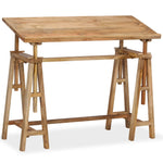 ZNTS Drafting Table Solid Mango Wood 116x50x76 cm 244948