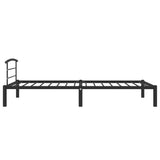 284657 Bed Frame without Mattress Black Metal 100x200 cm
