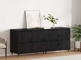 Storage Cabinet 2 pcs Black Oak 60 x 35 x 70 cm 3394529