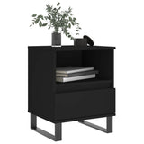 ZNTS Bedside Cabinet Black 40x35x50 cm Engineered Wood 830638