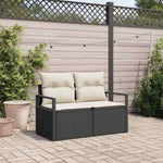Garden Sofa Black 120 x 62 x 69cm Poly Rattan 42006762