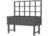 45 x 105cm Wooden Garden Planter, with Trellis - Grey T3398P328419