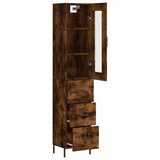 Highboard Smoked Oak 34,5x34x180 cm Engineered Wood 3199246