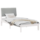 Bed frame White and light grey 100 x 200 cm Solid pine wood 878773