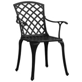 Garden Chair Set of 2 Black Cast Aluminium Standard Ergonomic 315572