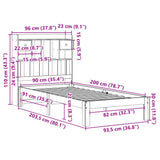 Bookcase Bed without Mattress 90x200cm Solid Wood Pine 3322595