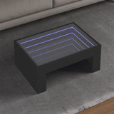 ZNTS Coffee Table with Infinity LED Black 70x50x30 cm 847610