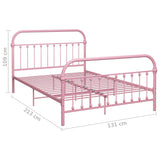 284512 Bed Frame without Mattress Pink Metal 120x200 cm