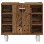 ZNTS 3 Piece Bathroom Furniture Set Old Wood Engineered Wood 3328567