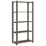 5-Tier Storage Rack Grey 80x38x170 cm Solid Wood Pine 373385