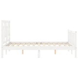 Bed Frame without Mattress White 140x190 cm Solid Wood Pine 3193122