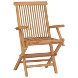 ZNTS 5 Piece Folding Outdoor Dining Set Solid Wood Teak 3096576