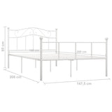 284519 Bed Frame without Mattress White Metal 140x200 cm