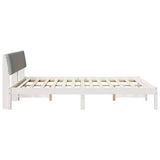 Bed frame White and light grey 160 x 200 cm Solid pine wood 878668