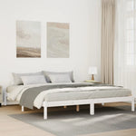 ZNTS Extra Long Bed Frame without Mattress White 200x220 cm Solid Wood Pine 852427