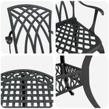 Garden Dining Set 7 pcs Black Aluminium 3334721