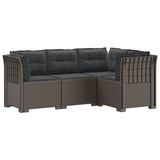 4-Seater Garden Sofa with Cushions Rattan Look PP Light Grey 3443991