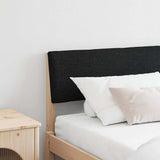 Upholstered Headboard Black 180 cm Solid Pine Wood 879106