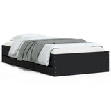 Bed Frame with Drawers without Mattress Black 75x190 cm Small Single 3207330