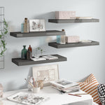 ZNTS Floating Wall Shelves 4 pcs High Gloss Grey 60x23.5x3.8 cm MDF 323792