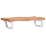 Basin Shelf Wall Mounted Steel and Solid Wood Beech 3302374