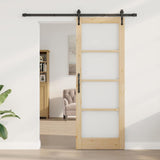 Sliding Door Natural 78 x 211 cm Solid Pine Wood and Glass 3332329