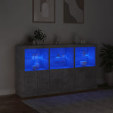 Sideboard with LED Lights Concrete Grey 181.5x37x100 cm 3209152