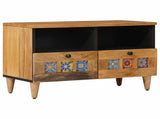 TV Cabinet with Drawer Natural 70 x 33 x 46 cm Solid Mango Wood 4018261