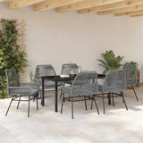Garden Dining Set with Cushion 7 pcs Grey Poly Rattan 3380887