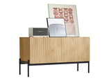Modern Sideboard Cabinet with 2 Doors and Metal Legs, Buffet Storage Cabinet with Line Design, N896P457078W