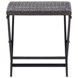 Folding Stool Poly Rattan Brown 45772
